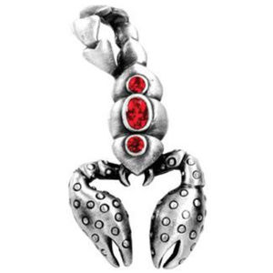 Scorpio Pendant Zodiac Scorpion Ruby Red Pewter